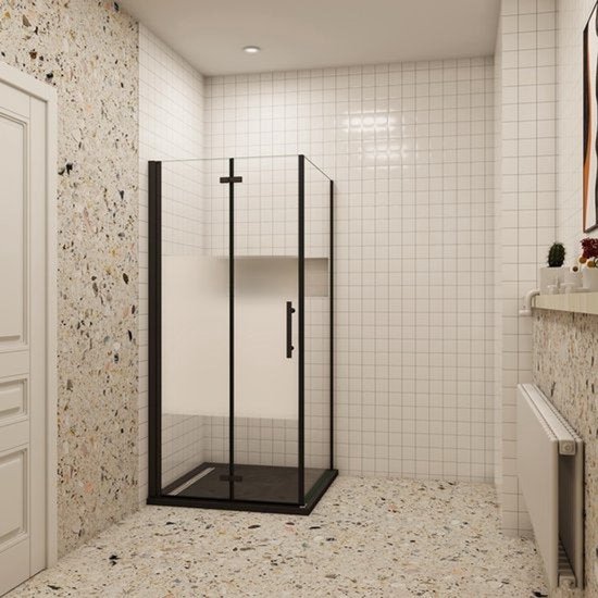 Foto: Pack met douche schuifdeur 120x185cm en zijwand 80x185xm transparant glas 5mm whity slide 120