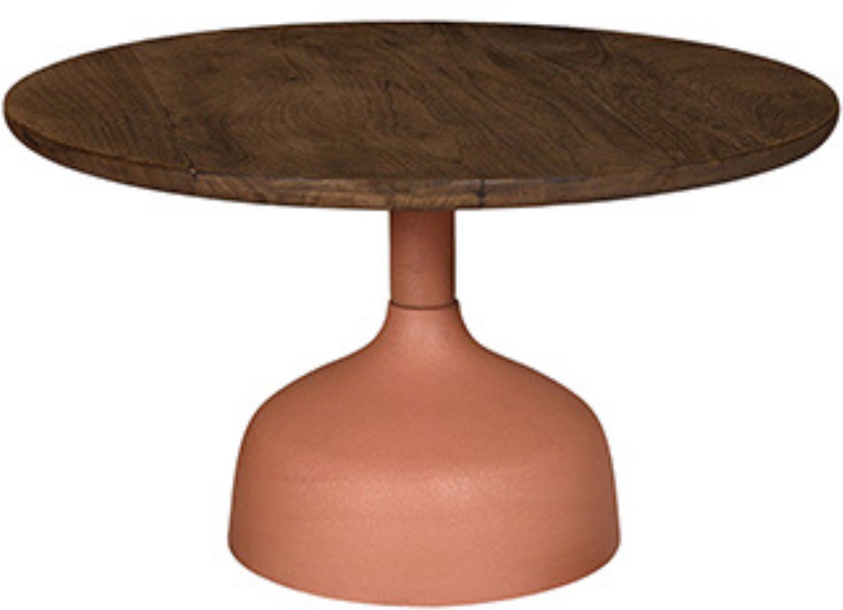 by Mooss - Bijzettafel - Oil Antique - Peach - Pink - Ø 70 - Hout - Metaal - Trendy