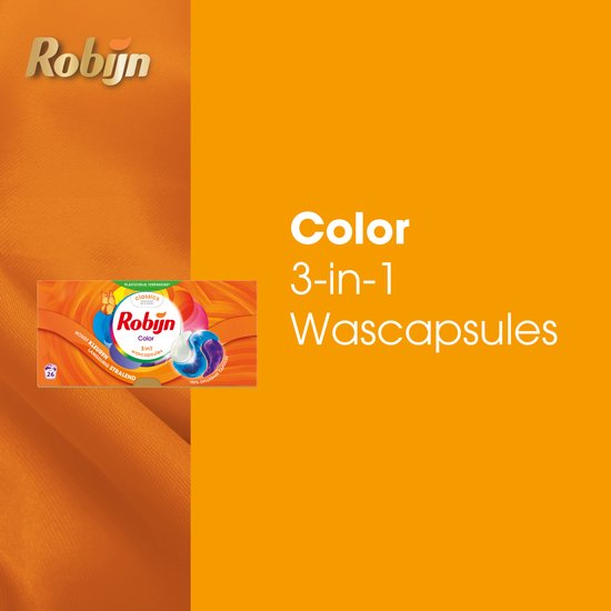 Robijn Classics 3-in-1 Wascapsules - Color - Wasmiddel Voordeelverpakking - 3 x 26 stuks - 78 Wasbeurten