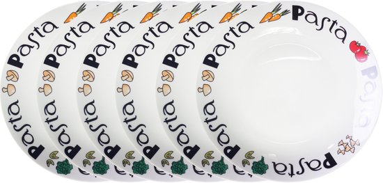 Haute Cuisine Pastabord - Ø 21 x H4,5 cm - Set-6 - Keramiek