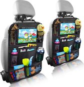 Toivo Set van 2 Autostoel Organizer - Zwart - Tablet Houder - Auto-Organizer - Waterafstotend - Oxford Materiaal - Car