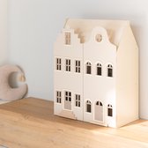 Babiem® Poppenhuis Lynn – Hout - incl. 25 Meubels & Poppen - 85 cm - Grachtenpand Design - Off white