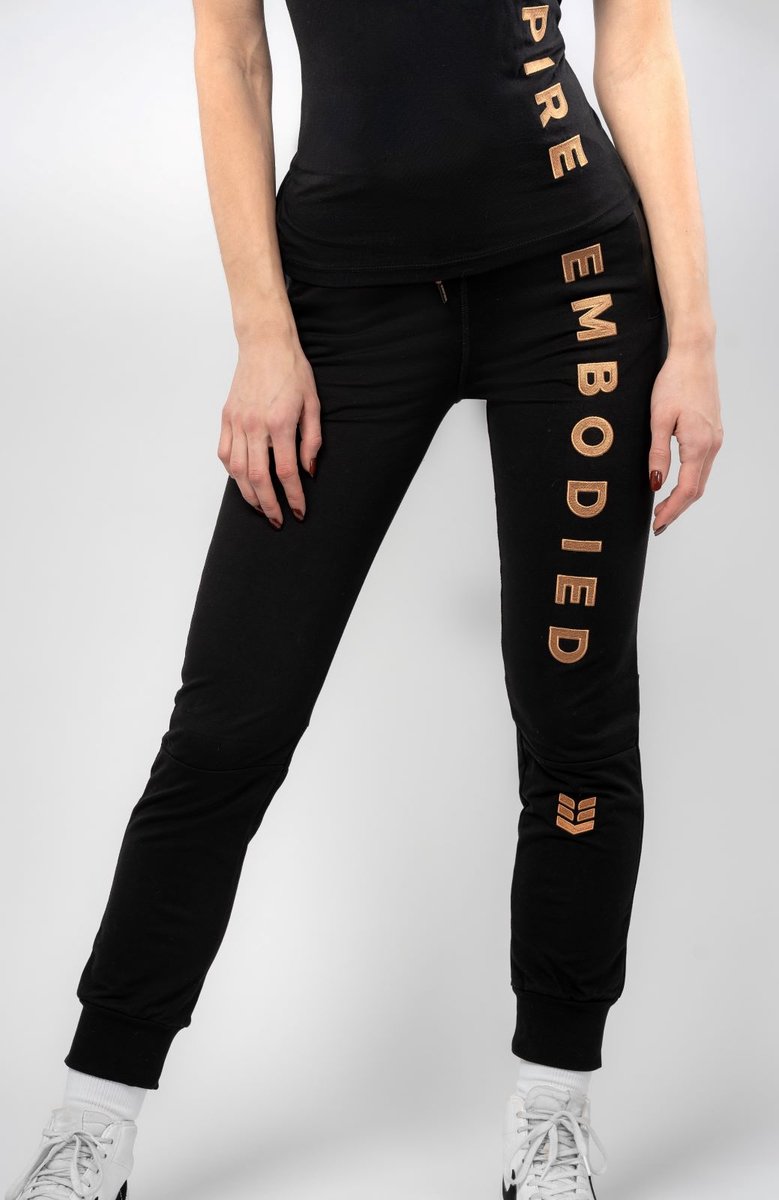 Empire Embodied Venus Trainingsbroek Dames - High Waist Squat Proof - Sportbroek voor Fitness en Yoga - 75% Biologisch Katoen - Zwart - Maat L