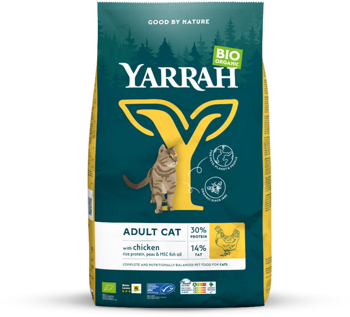 4x Yarrah Bio Kattenvoer Adult Kip 2,4 kg