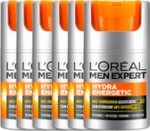 L'Oréal Paris Men Expert hydraterende dagcrème SPF 15 - 6x50ml - Voordeelverpakking Normale huid Antirimpel