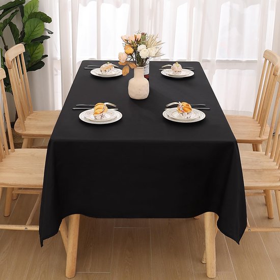 Hiasan Lichtgrijs waterafstotend tafelkleed van polyester, rond 160 cm, kreukvrij tafelkleed, geschikt voor keuken, restaurant, bruiloft