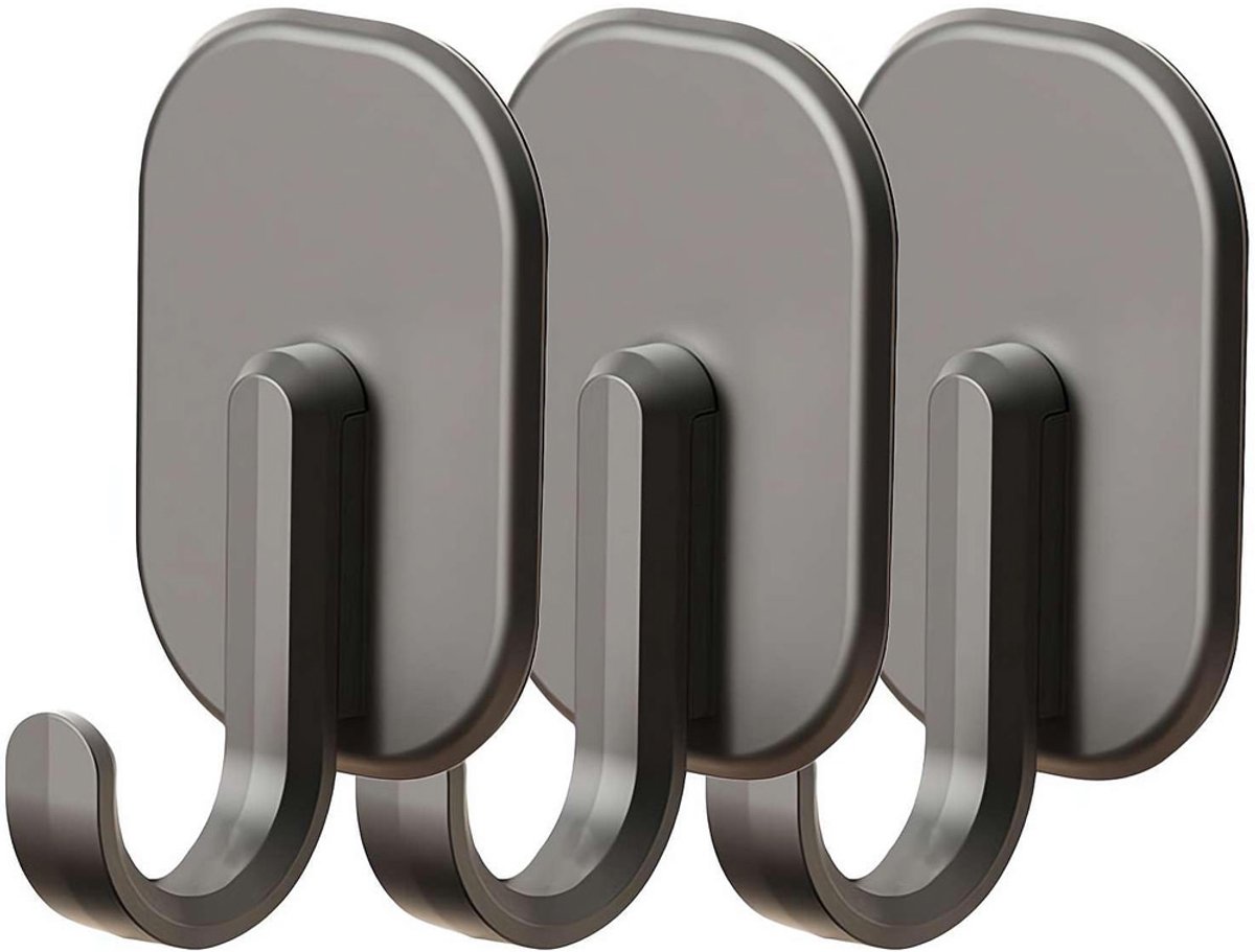 3 stuks - Magnetische haak - Sterke draaibare magnetische haak - Ophangen met haakmagneet - Geschikt voor koelkast, grill, kluis - Zwart - 6,5*3,8cm