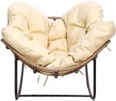 Bircim lounge fauteuil met dikke antraciete kussens - Voor Binnen en Buiten