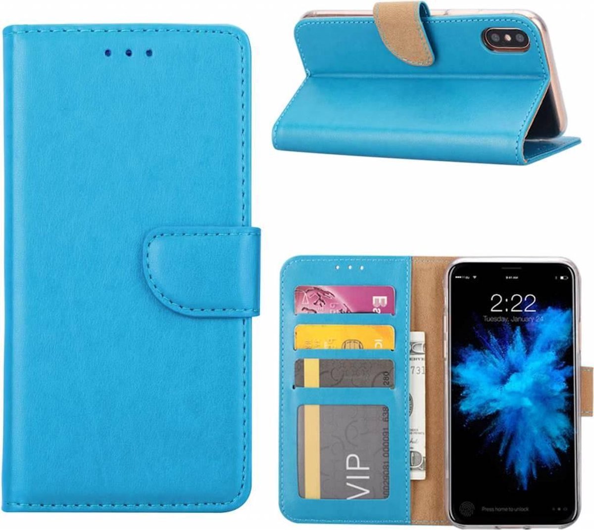 iPhone X / Xs Portemonnee hoesje / book case Blauw