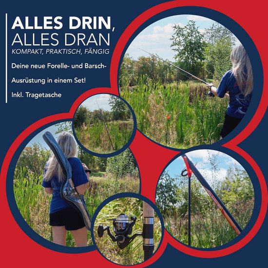 Hengelset voor Forel en Baars - Telescoophengel 300 cm met Rollen en Dobbers — afbeelding 5