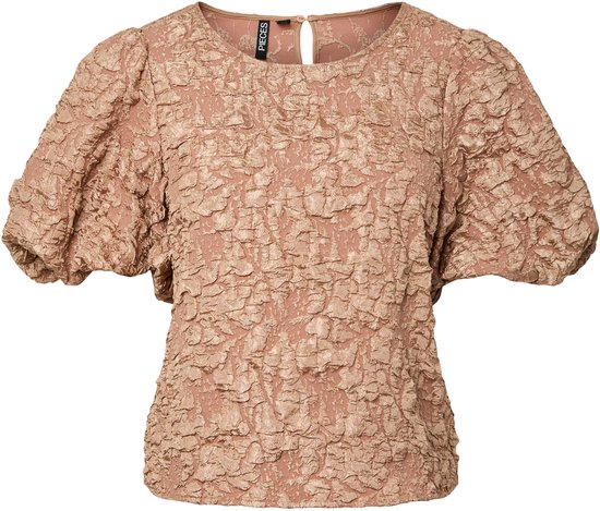 Pieces T-shirt Pcgretchen Ss O-neck Top Wvn D2d Pp 17163266 Tawny Brown Dames Maat - S