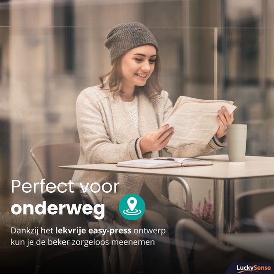 Tasse isotherme de voyage - Tasse à café à emporter - 380 ml - Tasse à thé - Étanche - Double paroi - Acier inoxydable - Taupe