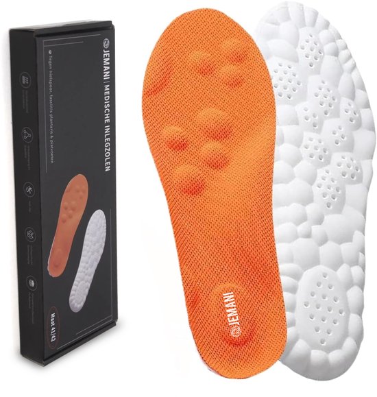 Jemani Profesionele Hielspoor Inlegzolen - Ontworpen door Podologen - Verschillende maten - Tegen lichamelijke klachten - Super zachte Zool Pads voor Maximale Schokabsorptie - Orthopedisch - Maat 41 / 42