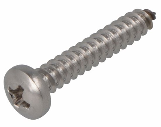 Vis inox à tête cylindrique et empreinte cruciforme PH-2, autotaraudeuse.