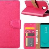 Ntech Samsung Galaxy J6+ (Plus) 2018 case Roze Portemonnee / Booktype hoesje met opbergvakjes