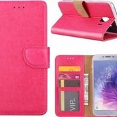 Ntech Samsung Galaxy J4+ (Plus) 2018 case Roze Portemonnee / Booktype hoesje met opbergvakjes