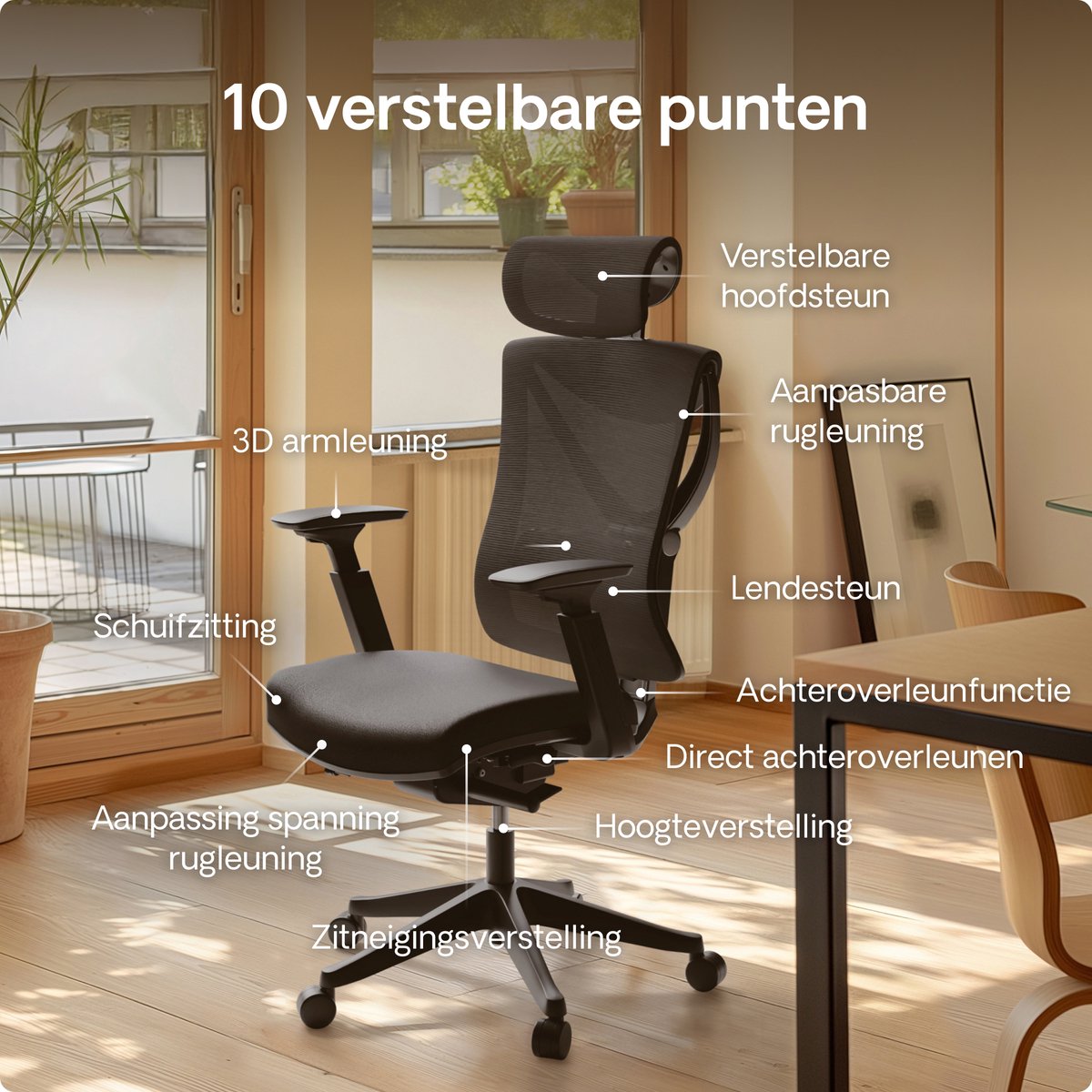 Desktronic SitPro - Ergonomische bureaustoel met 10 instelingen thumbnail 8