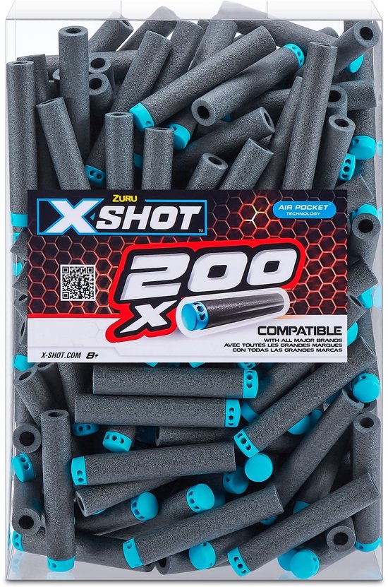 XSHOT- X-Shot Excel Recharges de fléchettes en Mousse, Uni, 36592, 200 Dart Foil Bags, M XSHOT- X-Shot Excel Recharges de fléchettes en Mousse, Uni, 36592, 200 Dart Foil Bags, M