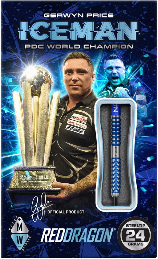 Red Dragon Gerwyn Price Glacier 90% - Dartpijlen van Red Dragon — afbeelding 4