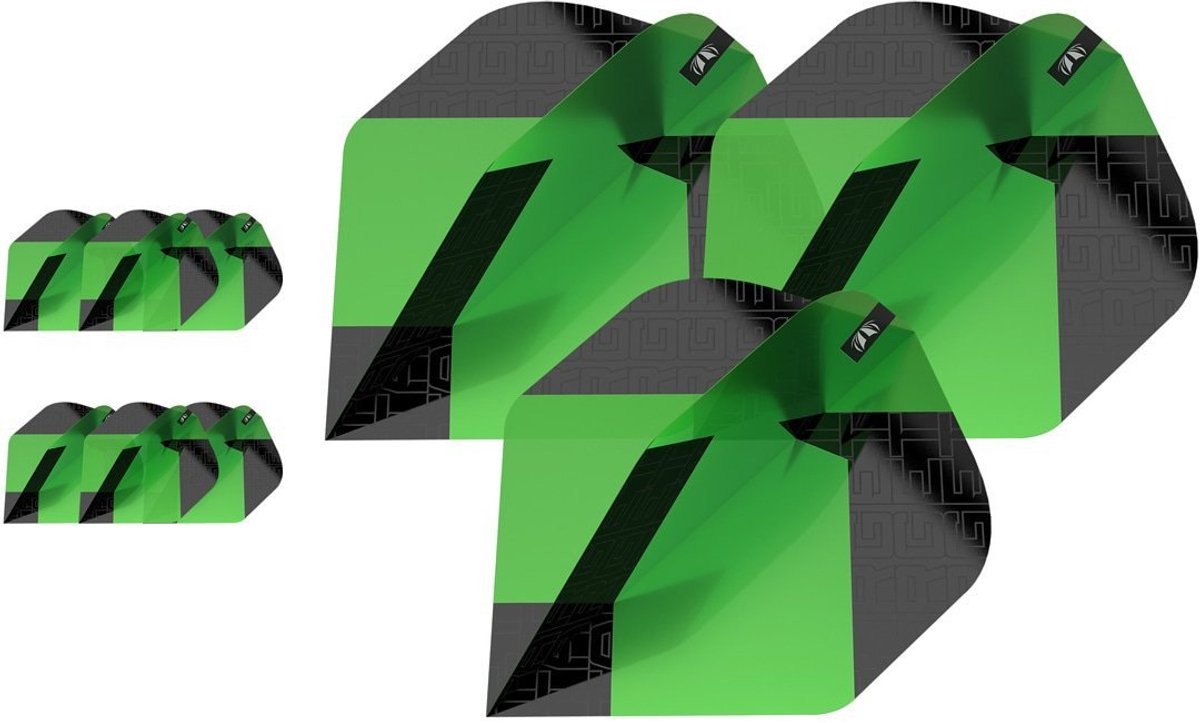 Target Tag 3 Set Black Green NO2 - Dart Flights