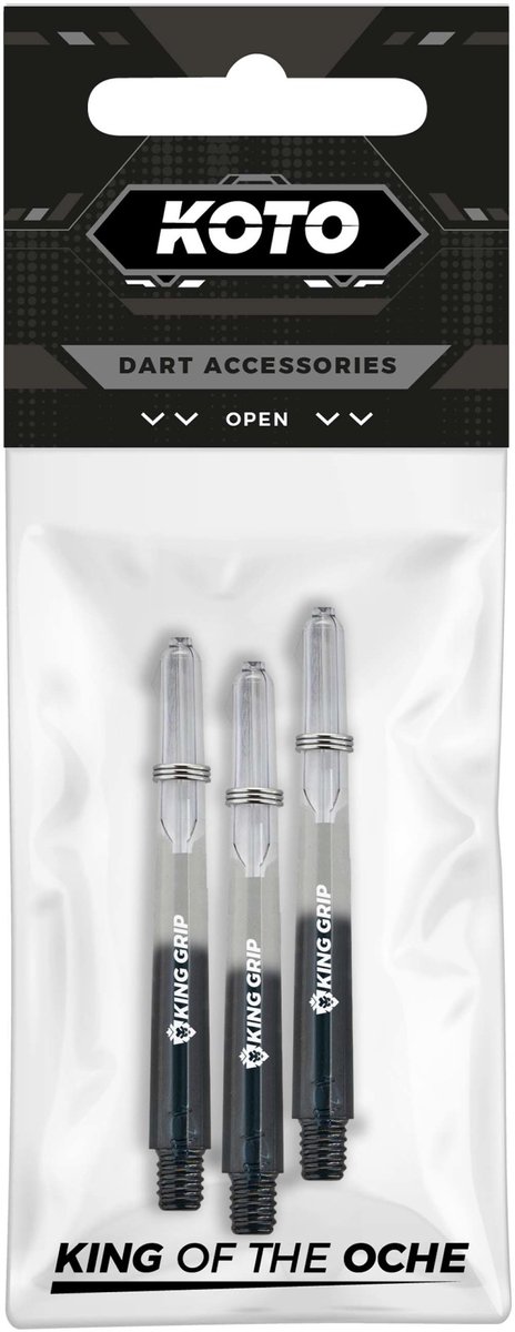 KOTO King Grip Colors Black Clear - Dart Shafts Medium