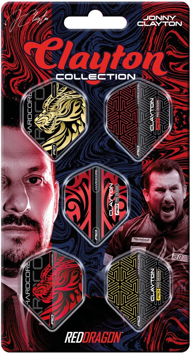 Red Dragon Jonny Clayton Hardcore Flight Collection - Dart Flights