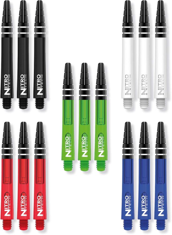 RED DRAGON - Nitrotech Schacht Collectie Medium - 1 sets per pakket van elke vlucht (15 dartschachten in totaal) van Red Dragon — afbeelding 4