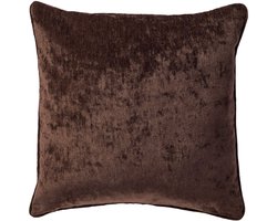 Dutch Decor LEWY - sierkussen 45x45 cm - glansvelours - Choc