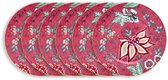 Pip Studio Flower Festival Borden - Gebaksbordjes - Bordenset - Servies set van 6 - 17cm