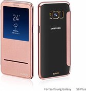 Xundd Samsung Galaxy S8+ (Plus) window view folio flip cover (slide to answer) hoesje Rose Goud
