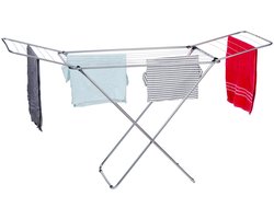 Dirt Devil Droogrek Inklapbaar – Wasrek Metaal met Anti-Slip Voeten – Wasrek met Vleugels tot 10KG – Drooglijn ca. 18 Meter – Opvouwbaar Wasrek voor Binnengebruik
