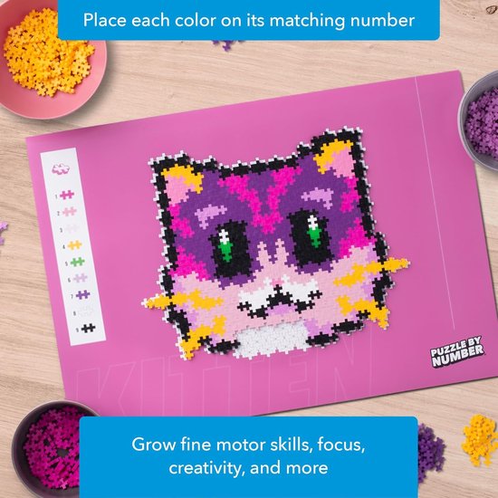 Plus-Plus Puzzle by Number Kat Poes 500 stukjes - 3960 - Puzzel en