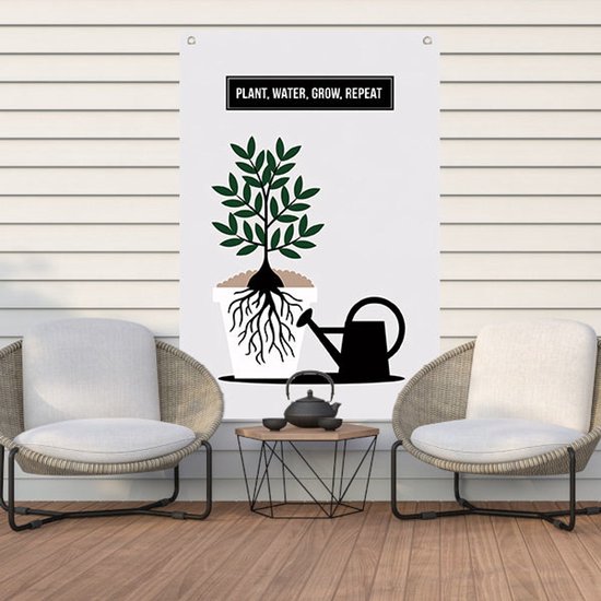 plant en croissance avec arrosoir - Impressions de jardin en croissance - Art de jardin plant - Minimalisme - Décoration de balcon - Affiche de jardin pour clôture - Affiche de jardin 100x150 cm