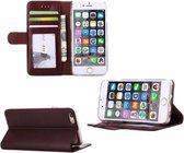 iPhone 6 / 6S Wallet Style Lederen Case Hoesje Bruin