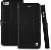 Pierre Cardin iPhone 6 Plus / iPhone 6S Plus echt leer boek case hoesje met ruimte voor 2 pasjes Zwart