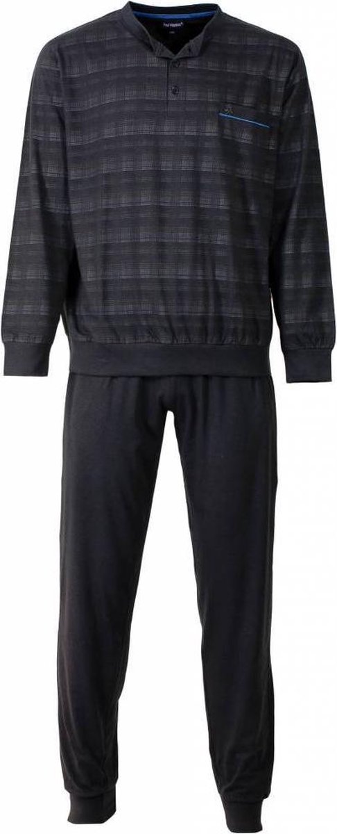 Paul Hopkins Heren Pyjama - Polo Sluiting - Katoen - Grijs - Maat M