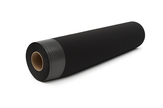 Tapis noir en rouleau avec bordure rayée, 20m x 1m.