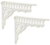 Ensemble de supports muraux blancs en fonte - Supports muraux classiques en fonte lourde - Supports décoratifs pour étagères murales et supports