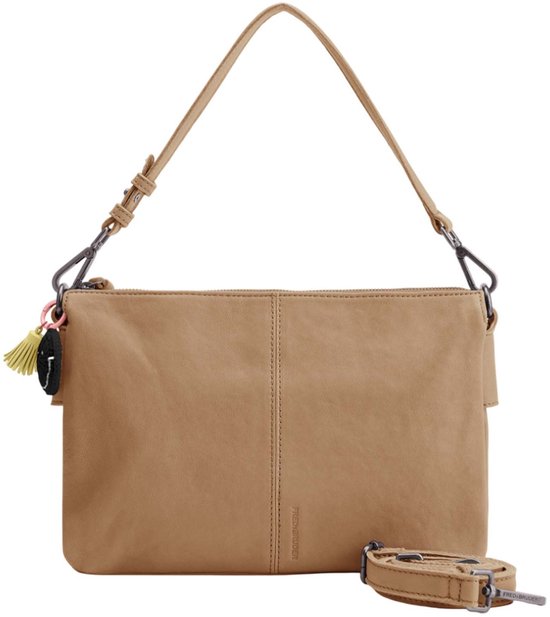 FREDsBRUDER Cuir Sac à épaule bandoulière Take A Smile Crossbag Milk Coffee Marron clair