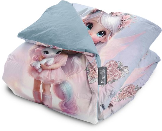 Eleganzzz Kinder Dekbedovertrek Princess Nights - Prinses Dekbedovertrek met Eenhoorn - Multi - 140x200/220cm - Dekbedovertrek Kinderen - Micropercal - Eenpersoons — afbeelding 3