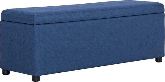 vidaXL Bankje met opbergvak 116 cm polyester blauw