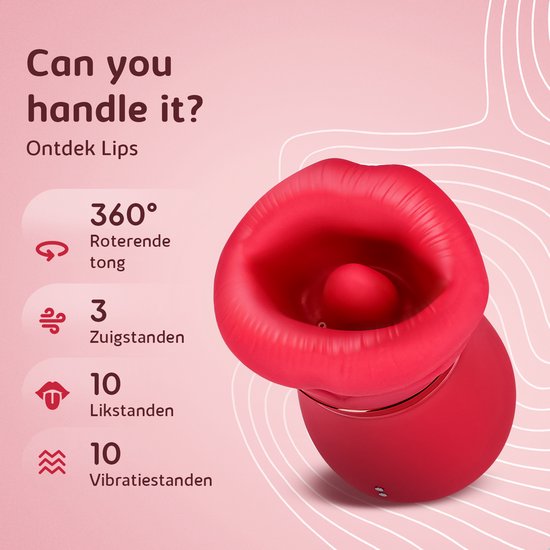 Sensual Desire® LIPS – Likkende Tong Vibrator – Vibrators & Sex Toys voor Vrouwen – 14 Standen met Zuigfunctie – Clitoris Stimulator Realistisch – Stil & Waterdicht