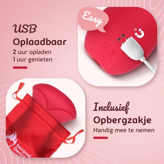 Sensual Desire® LIPS – Likkende Tong Vibrator – Vibrators & Sex Toys voor Vrouwen – 14 Standen met Zuigfunctie – Clitoris Stimulator Realistisch – Stil & Waterdicht