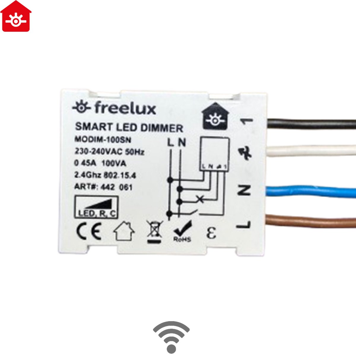 Freelux LED Dimmer - Module - 0-100Watt - Zigbee 3.0 - Unverseel - Fase-afsnijbaar - LED inbouw dimmer - stopcontact