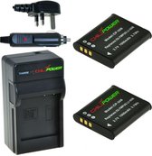 ChiliPower 2 x Li-50B accu's voor Olympus - Charger Kit + car-charger - UK version