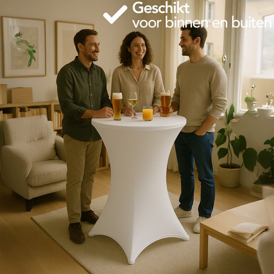 Infinity Goods 4x Stevige Statafel 4x Zwarte Statafelrok - Partytafel