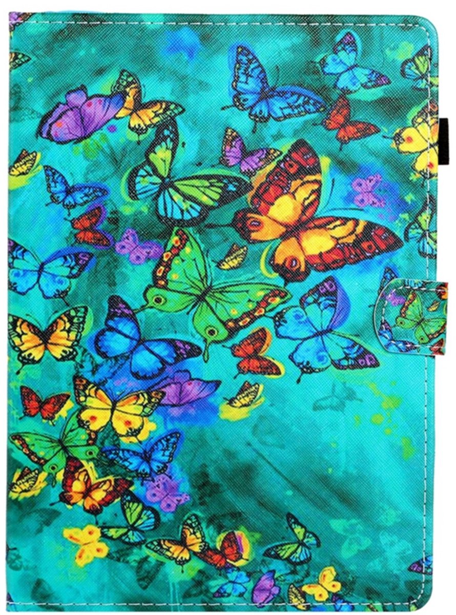 Regenboog Vlinders - Bescherm-Etui Map Hoes geschikt voor Apple iPad 10 - A16 - 10.9 - 2022 - 2025