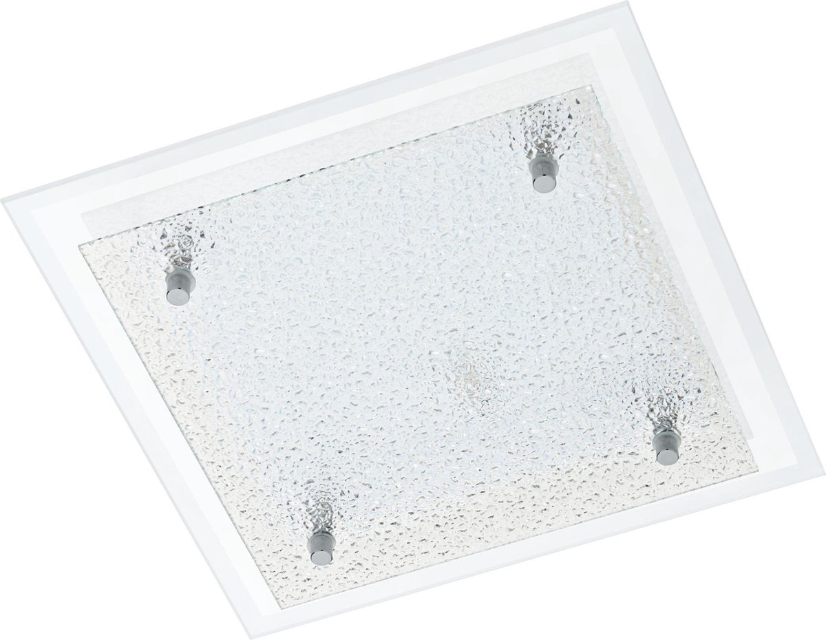EGLO Priola - Plafonnière - LED - 280X280mm. - Wit - Chroom