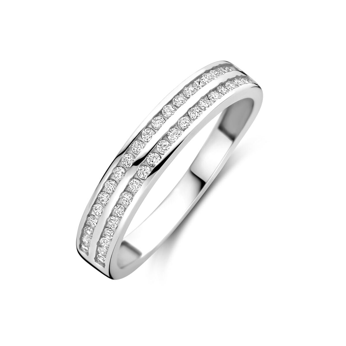 Zilveren Gerhodineerde Ring Zirkonia 1340777
