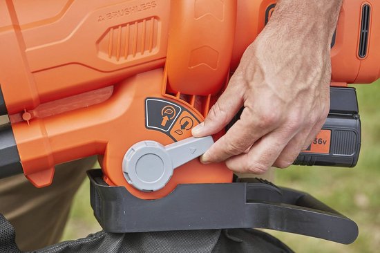 Accu-bladblazer met hakselaar en opvangzak - 3-in-1 met borstelloze motor en 36V kracht — afbeelding 5